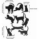 thumbnail image 2 of Black Cat Wall Stickers for Kids Cat Wall Decals Bedroom Cat Vinyl Sticker Wall Art Stickers 36PCSby Baryuefull, 2 of 4