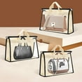 thumbnail image 4 of Dust Bags for Handbags,6 Pack Clear Handbag Storage Organizer,Purse Storage Bag with Zipper and Handle,Handbag Dust Bags for Closet Hanging Storage (6pcs L), 4 of 7