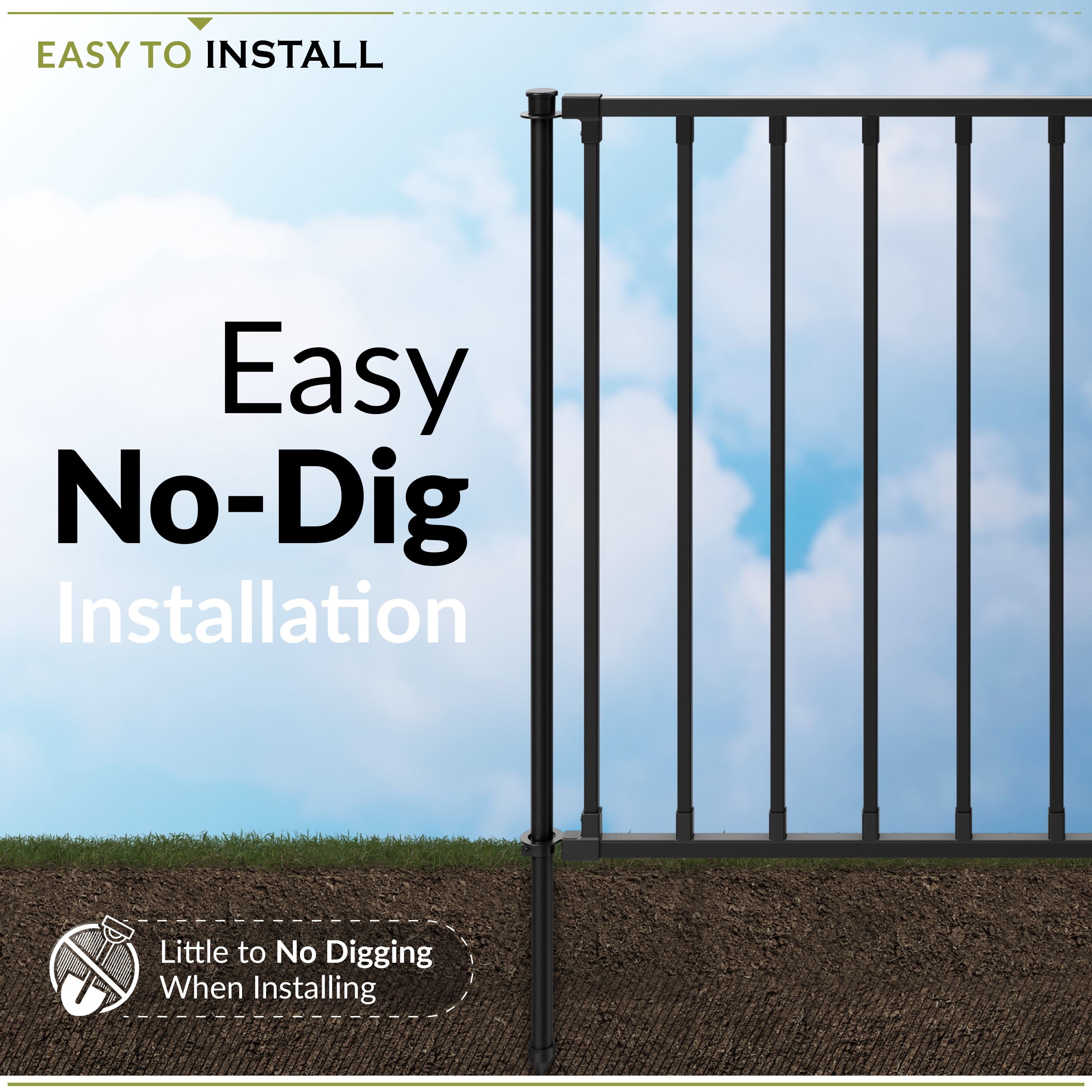 Zippity 3 ft. H x 3.5 ft W Zurich Poly-Steel No Dig Dog and Garden Fence Kit ZP19079 (2 Panels)