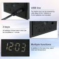 thumbnail image 3 of EIMELI LED Digital Alarm Clock Wooden Cube Clock USB/Battery Powered Mini Glow Desk Clock with Voice Control Desktop Decoration for Bedroom Office Home Kitchen, 3 of 8