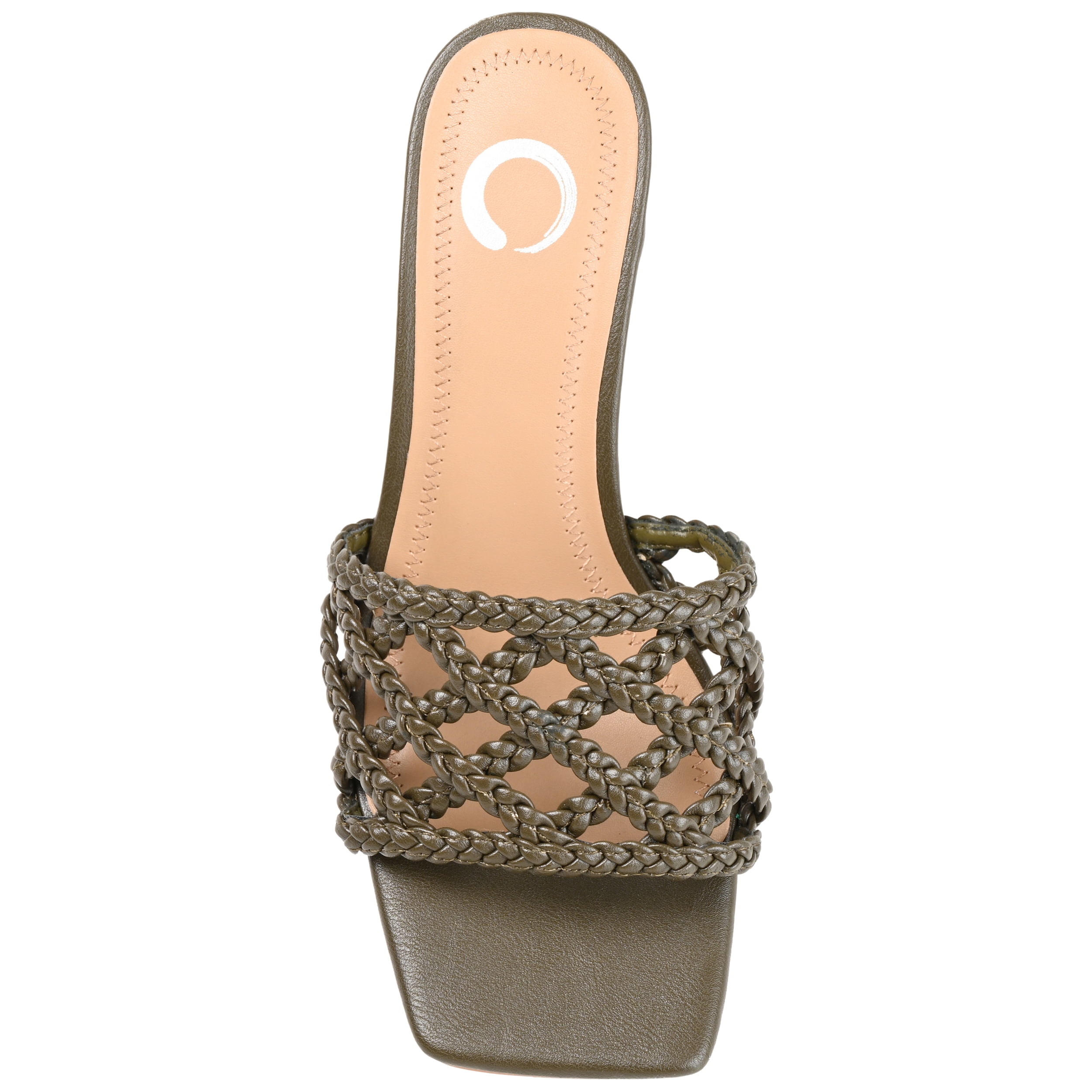 Journee Womens Evvie Open Square Toe Block Heel Sandals