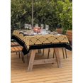 thumbnail image 2 of Outdoor Tablecloth with Umbrella Hole and Zipper, Christmas Gnomes Rectangle Table Cloth 54x80 Inch Waterproof Tablecloth, Winter Xmas Snowflakes Textured Yellow Picnic Table Cover for Patio Camping, 2 of 7