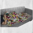 thumbnail image 6 of Birds Soft Flannel Fleece Throw Blanket, Futuristic Design of Contrast Colored Toucan Cockatoo Parrot Flamingo and Pelican, Cozy Plush for Indoor and Outdoor Use, 50" x 70", Multicolor, by Ambesonne, 6 of 6