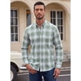 thumbnail image 2 of sogami Men's Casual Oxford Shirt Long Sleeve Checkered Button Down Shirt, 2 of 8