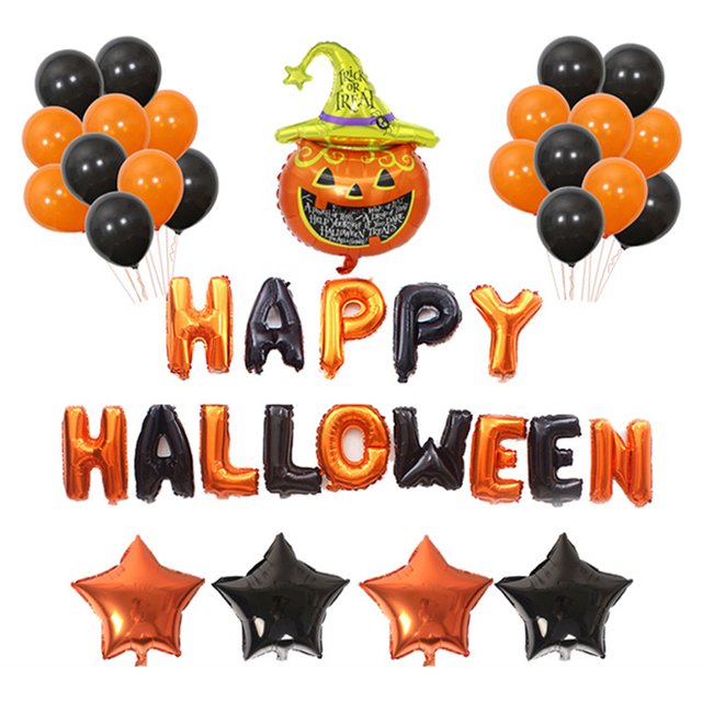 Halloween Balloon Set DIY Pumpkin Letter Star Party Balloon Party Decoration Set
