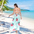 thumbnail image 7 of FORMRS Womens Beach Sarong Semi-Sheer Bikini Wrap Skirt Swimsuit Cover-ups, Green Strawberry, 7 of 7