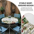thumbnail image 4 of Round Fitted Tablecloth with Elastic Edge, Green Christmas Waterproof Table Cloth Table Cover for 45"-54" Tables, Xmas Botanical Poinsettia Winter Tablecloths for Dining Picnic Party Outdoor, 4 of 9