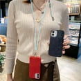 thumbnail image 2 of Maoww Mobile Phone Nylon Hanging Ropes with Card Detachable Neck Cords Anti-lost Crossbody Necklace Lanyards Strap Cellphone Accessory Sky Blue, 2 of 8