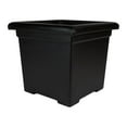 thumbnail image 1 of The HC Companies Accent Square Plastic Plant Pot with Drainage, 15.5 Inch, Black, 1 of 10