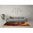 thumbnail image 3 of Ahgly Company Indoor Rectangle Abstract Orange Modern Area Rugs, 8' x 10', 3 of 4