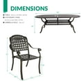 thumbnail image 5 of VIVIJASON 9-Piece Outdoor Patio Furniture Dining Set, All-Weather Cast Aluminum Conversation Set, Include 8 Chairs and an Oval Table with Umbrella Hole for Balcony Lawn Garden Backyard, 5 of 7