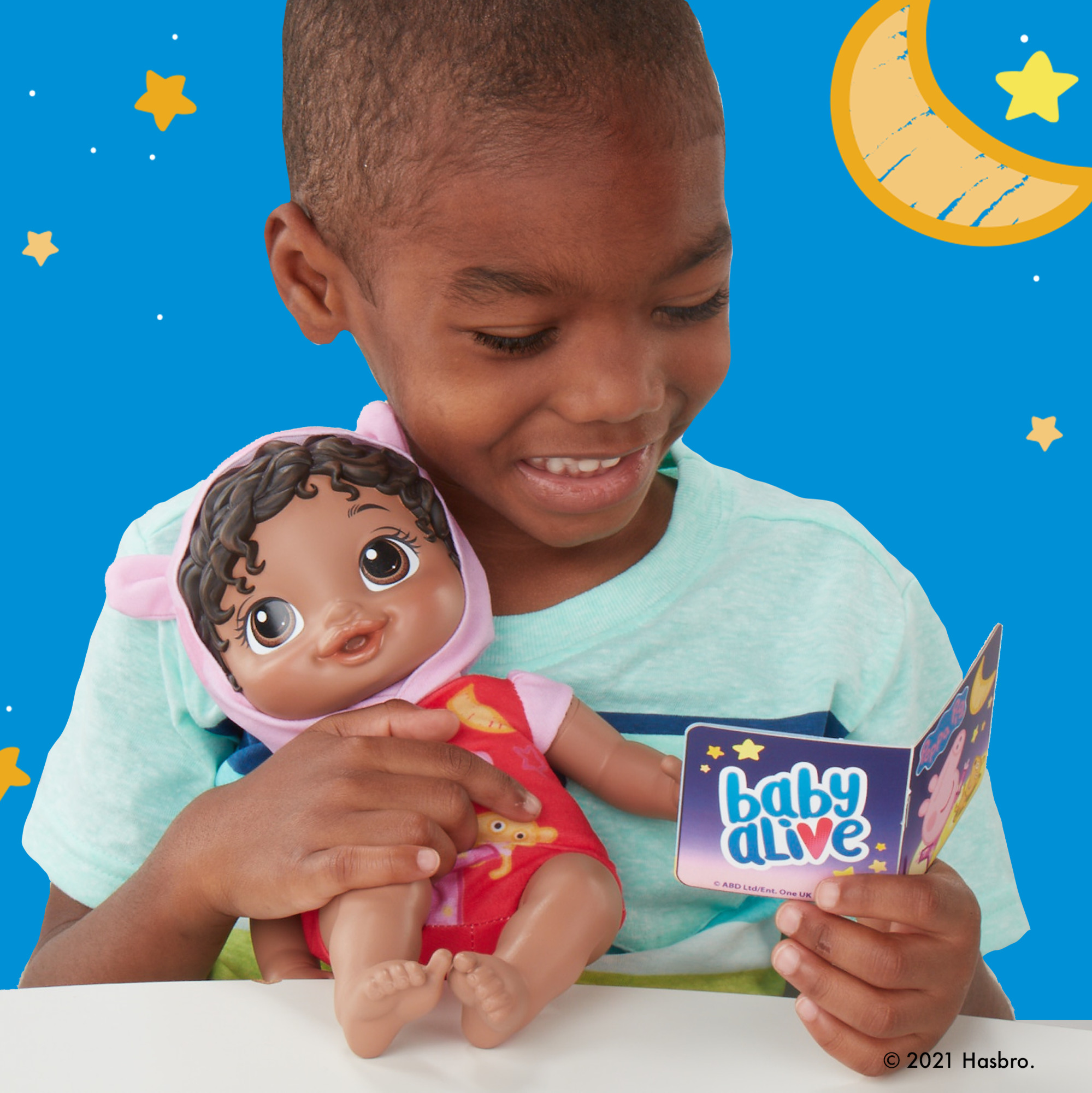 Baby Alive Goodnight Doll, Peppa Pig Toy, Soft, Kids 2 and Up, Black Hair, Only At Walmart - image 4 of 10