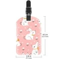 thumbnail image 6 of Square 2Pack PU Leather Rabbit Pink Cruise Luggage Tag with Privacy Cover and Name ID Tag for Travel Handbags Backpacks Luggage Tags, 6 of 6