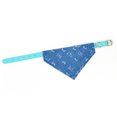 thumbnail image 4 of Pañuelo triangular para mascotas con diseño de estampado, bufanda ajustable con cuello triangular para perro con correa de cuero de PU para perro gato azul S, 4 of 5