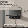 thumbnail image 3 of Rebee Vision Small Pine Wood Key Holder Wall Mount - Mini Key Holder for Wall with Shelf & 4 Hooks (Black, 7inch), 3 of 6