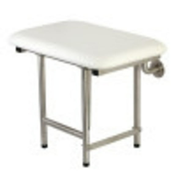 Kingston Brass KBSS2216P 22"x16" Wall Mount Fold Down Shower Seat with Floor Support, Brushed Stainless Steel