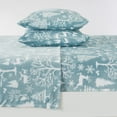 thumbnail image 2 of Great Bay Home Printed Velvet Plush Warm and Cozy Fleece Sheet Set  (Twin, Enchanted Woods - Blue), 2 of 9