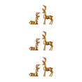thumbnail image 2 of VONKY 2x Deer Figurines Sculpture Animal Statue for Tabletop Bookcase Decoration Exquisite and Stylish Gold 3Set, 2 of 6