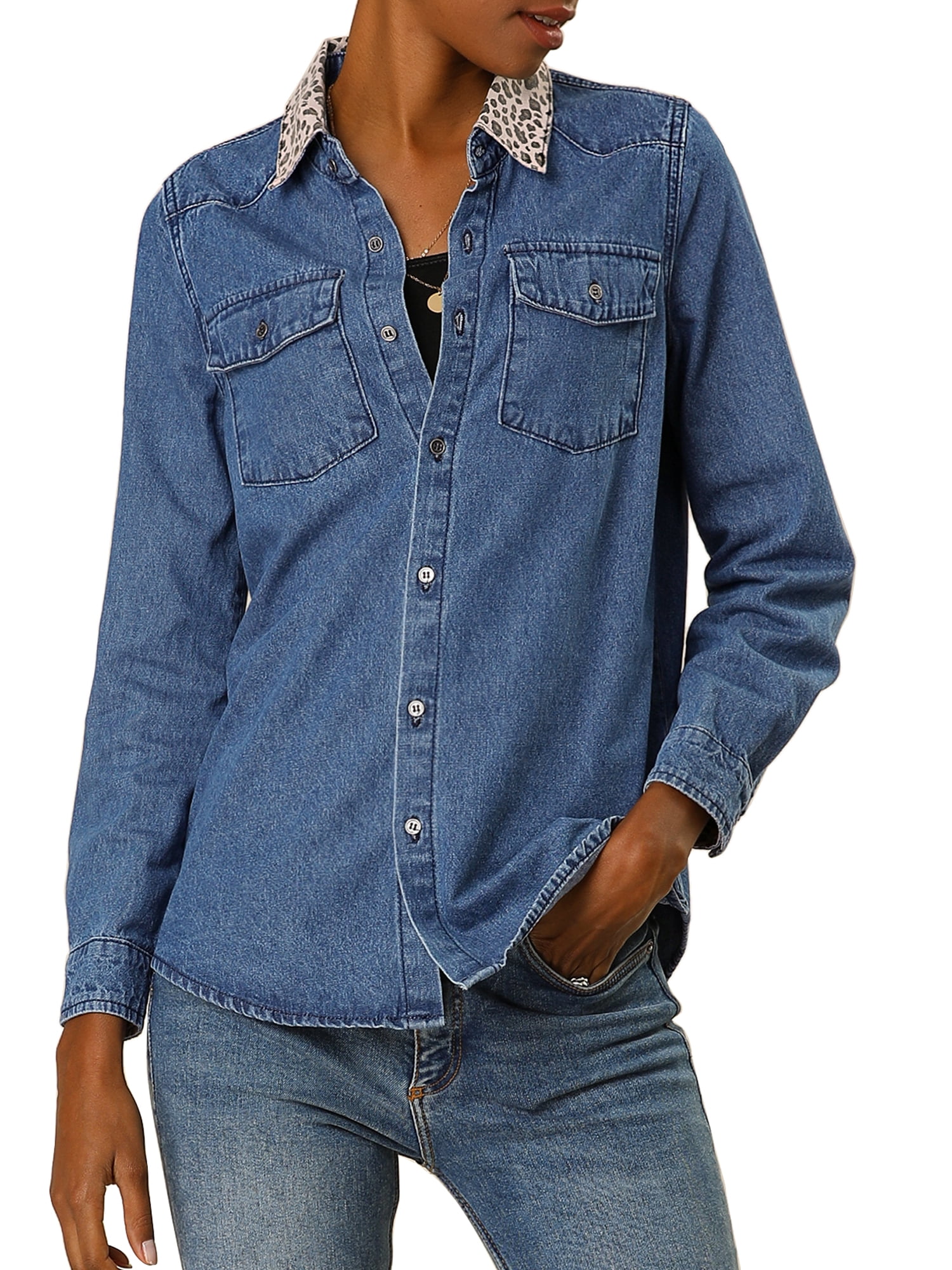 Rolled Cuff Loose Denim Shirt 