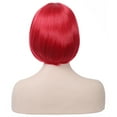 thumbnail image 4 of RightOn Red Bob Wig Short Straight Wig with Bangs Red Wig for Women Girls Rose Net Synthetic Wig Cosplay Daily Wear Wig, 4 of 7