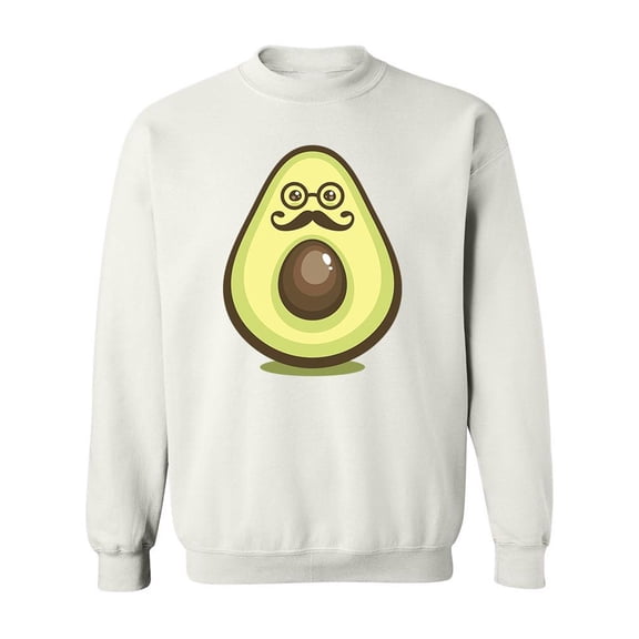 Cool Avocado With Moustache Sweatshirt Men -Image by Shutterstock, Male Medium