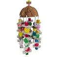 thumbnail image 2 of Parrot Chewing Toy Coconut Shell Corn Sepak Takraw Toy Foraging Shredder Toy Parrot Cage Shredder Toy Bird Loofah Toy for Cockatiel African Grey Parrot Pigeon, 2 of 9