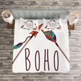 thumbnail image 3 of Ambesonne Arrow Quilted Bedspread Set 3 Pcs, Bohemian Triangle and Tree, King Size, Multicolor, 3 of 3