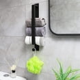 thumbnail image 1 of Negro - 1 pieza toallero, toallero autoadhesivo, toallero montado en la pared, toallero de acero inoxidable SUS 304 mate para baño y cocina., 1 of 1