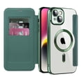 thumbnail image 5 of Allytech Wallet Case for iPhone 14 with Card Slots & Lens Protector, Compatible with MagSafe, Slim Shockproof Anti-Scratch Clear Back Panel [RFID Blocking] Case - Darkgreen, 5 of 7