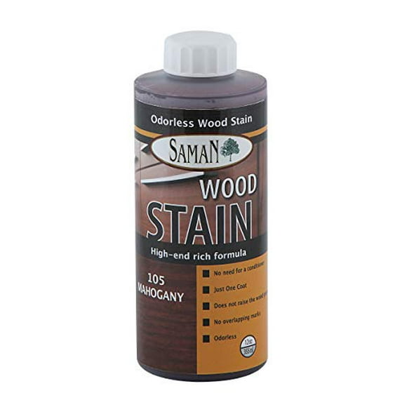 SamaN Interior Water Based Stain for Fine Wood, Mahogany, 12 oz