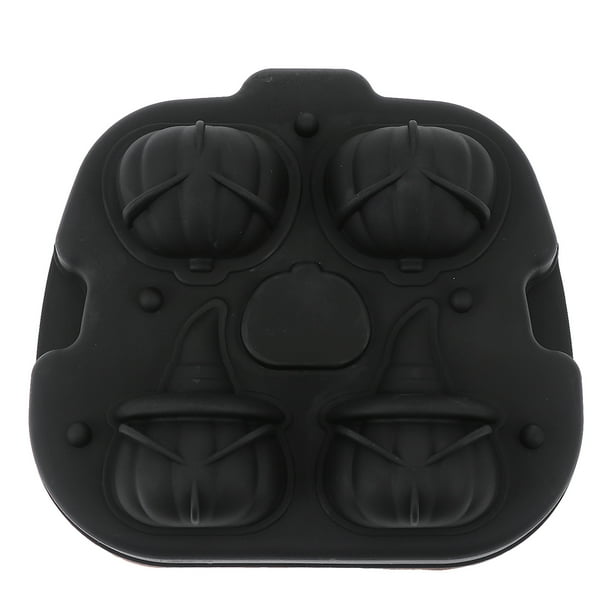 KAKOWELY 1 molde para hacer hielo de Halloween con forma de calabaza, bandeja para cubitos de hielo (negro)