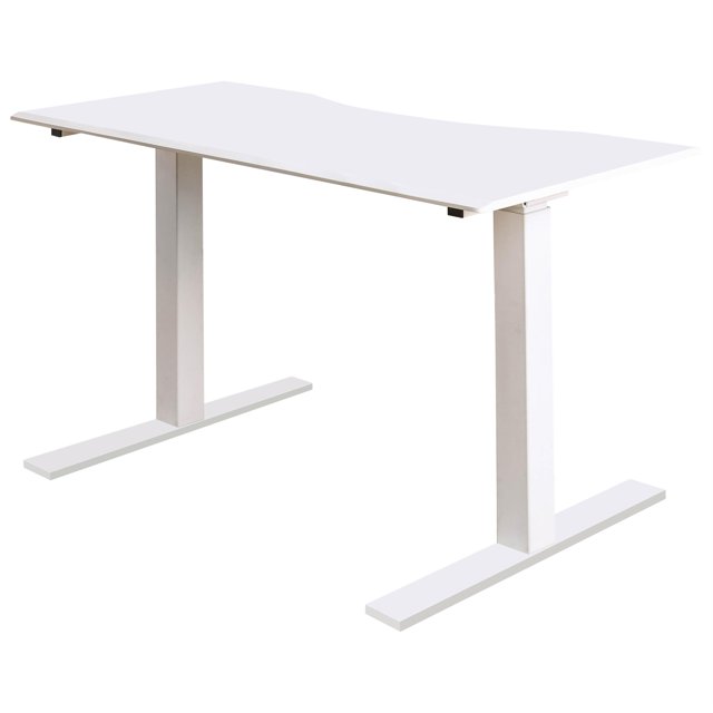 Furniture of America Seantay Bureau Court Réglable en Métal avec USB, Blanc