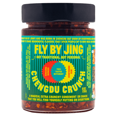 Fly By Jing Xtra Crunchy Sichuan Chili Crisp, Chengdu Crunch, All-Natural Vegan Hot Sauce, 6 oz