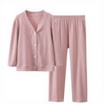 thumbnail image 2 of Umfun Girls V-Neck Button Up Cardigan and Straight Leg Pants Set - Soft Long Sleeve 2-Piece Loungewear Outfit Cozy Autumn Winter Sleepwear and Casual Daily Wear, 2 of 8