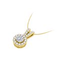 thumbnail image 2 of Éblouir avec Pendentif CZ Halo Rond en Or Jaune 14 Carats, 2 of 5