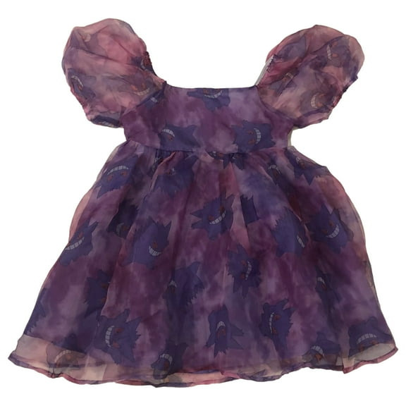 Pokemon Girls Purple Puff Sleeve Gengar Dress Medium (8)