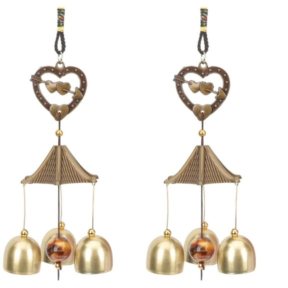 2 Pieces Entry Alert Chime Wall Shopkeeper Hanging Bells for Door