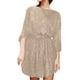 thumbnail image 1 of Vestido de fiesta con lentejuelas, cordones y encaje, manga larga, largo por encima de la rodilla, elegante, poliéster, ropa formal., 1 of 6