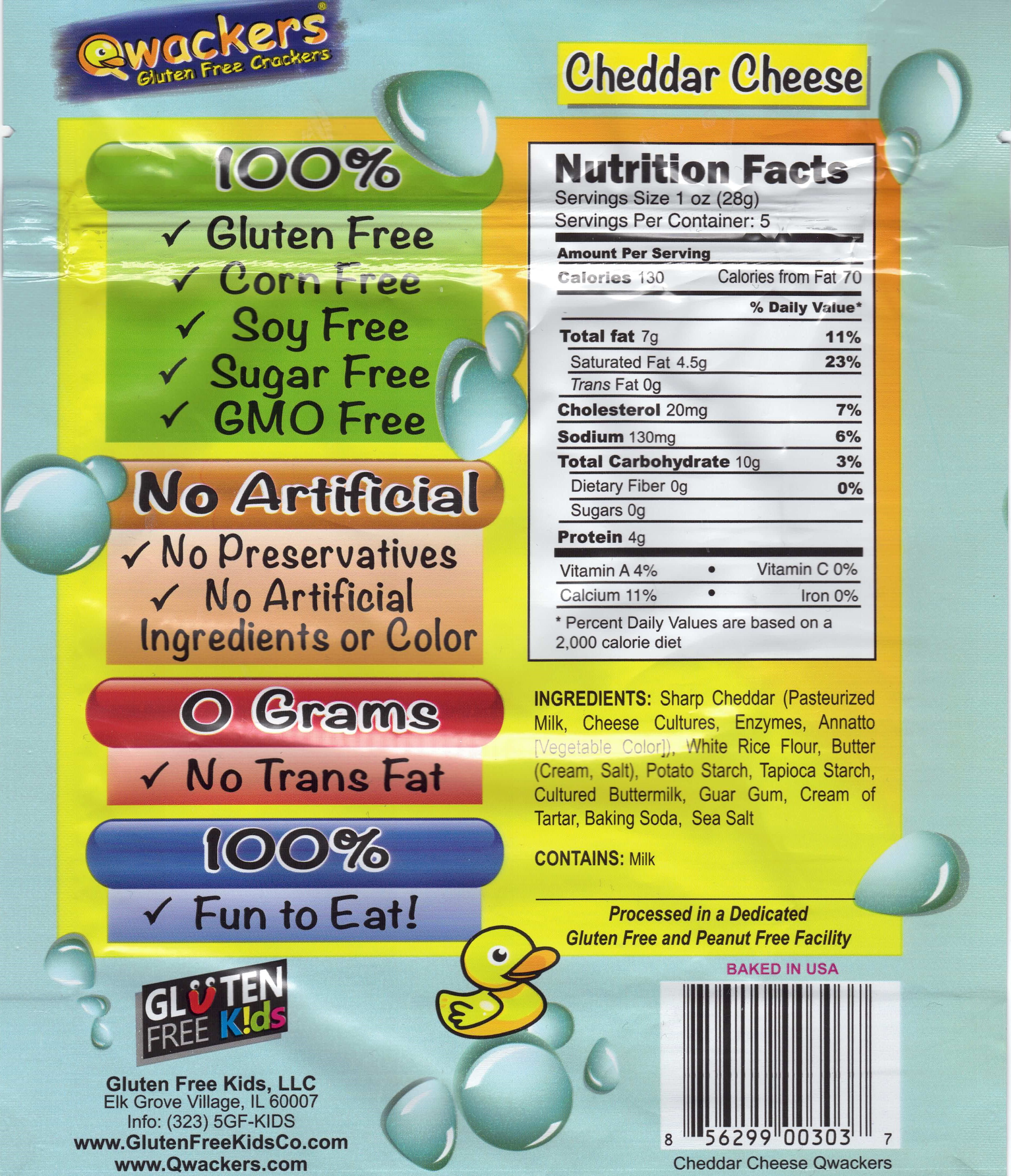 Qwackers Crackers Cheddar Cheese 5 oz Bag