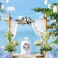 thumbnail image 3 of Artificial rose belt swag, 23inch fake silk rose leaves Floor Lintel wreath, spring summer flower, 3 of 5