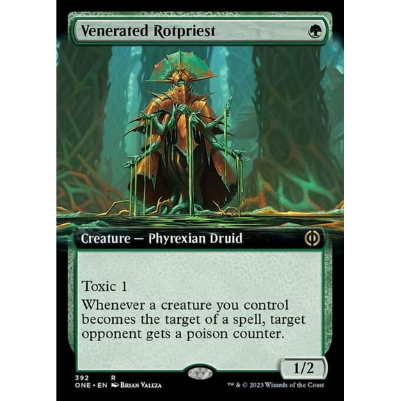 MtG Phyrexia: All Will Be One Rare Venerated Rotpriest (Extended Art FOIL) #392