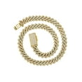 thumbnail image 4 of Iced Out Lab Grown VVS Diamond Prong Cuban Link Yellow Gold Chain 10K/14K, 4 of 4