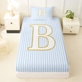thumbnail image 3 of Erosebridal Gold B Letter Twin Sheet Sets for Girl, Abstract Lines Bedding, 3-Piece, 3 of 5