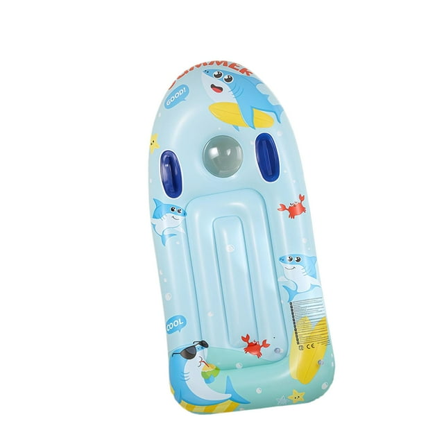 DYNWAVECA Planche de Surf Gonflable Radeau de Piscine Jouet Aquatique pour Enfants Fête à la Plage Requin