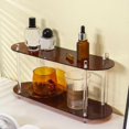 thumbnail image 6 of 2 Tier Bathroom Storage Rack Shower Caddy Shelf, Makeup Organizer Desktop Container Counter Vanity Tray for Perfumes Cosmetic Lotions Dresser Brown, 6 of 7