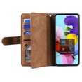 thumbnail image 3 of SaniMore for Samsung Galaxy A33 5G 6.5" 2022 Case, Prumium Leather Zipper Wallet Card Slots Cash Pocket Flip Kickstand Lanyard Anti-drop Shcokproof Full Body Wrap Business Case, Brown, 3 of 18