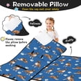 thumbnail image 3 of Boxer and Dog Paw Print Blue Pattern Teens Toddler Nap Mat with Pillow, Sleeping Mat Bag for Preschool Daycare 50"x20", 3 of 6