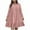 Pink, variant on Womens Plus Size A-Line Dress Ruffle Hem Knee Length Dress Fall Casual Long Sleeve Crewneck Cute Dresses