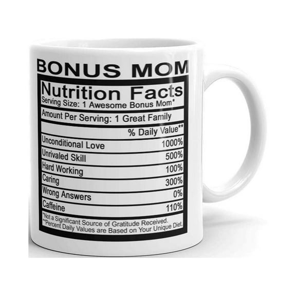 Bonus Mom Nutrition Mothers Day Coffee Tea Ceramic Mug Office Work Cup Gift 11oz