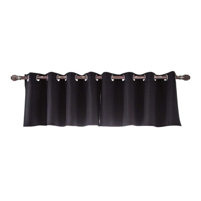 ¡Liquidación en Tainini! Cortinas negras con cenefa para cocina, con aislamiento térmico y bolsillo para barra, 29 x 14 pulgadas de largo, 1 panel